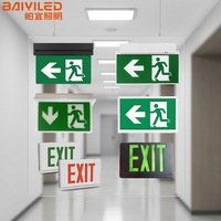 Signalisation d'issue de secours LED en plastique pour usage domestique, autonomie de 1,5 heure, indice de protection IP20