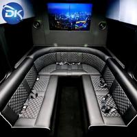 Sièges arrière en cuir et aluminium personnalisés Dingkong Multistyle, canapé modifié de grande taille pour Mercedes Benz Sprinter VAN - Luxe