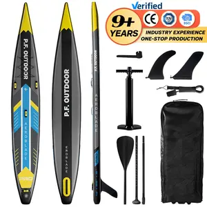 Newly designed standing up racing water sports surfboard sup-board racing inflatable paddle board 14ft race sup board