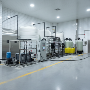 Sistema de Tratamiento de <span class=keywords><strong>Agua</strong></span> por Ósmosis Inversa (RO) de 1000 L/Hora Controlado por PLC con Tanque de Almacenamiento y Bomba de Engranajes Industriales Marca HUAMO 1 Año de Garantía - Product Image 2