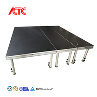 Scène mobile portable réglable en alliage d'aluminium et contreplaqué de haute qualité, certifiée CE, capacité de charge de 750 kg, à vendre