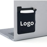 Kantong Mouse Elastis Perekat Dapat Digunakan Kembali dengan Logo Kustom untuk Laptop, Tas Organizer Perekat untuk Kabel Mouse dan Stylus