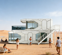 Maison préfabriquée en acier de qualité supérieure, écologique, à montage rapide, structure étanche, environnement calme pour la plage, la montagne, les paysages pittoresques