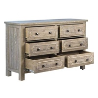 Armoire de rangement en bois recyclé antique, commode rustique en bois recyclé, 6 tiroirs, meubles de chambre à coucher
