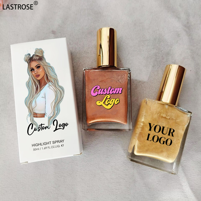 Lightweight High-Shine Body Shimmer Oil Cosmetics Cream Bronzer Glitter Makeup Private Label Liquid Highlighter