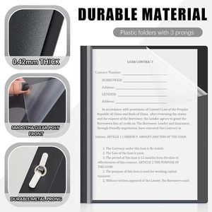 Copertine Trasparenti per Documenti con Fermagli, Cartelletta di Presentazione in Plastica a 3 Fermagli, Porta-Curriculum per Scuola, Ufficio, Studenti, <span class=keywords><strong>Casa</strong></span> - Product Image 3