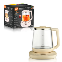 RAF R.7937 Bouilloire Santé 800W 1.5L en Verre avec 20 Programmes de Cuisson pour Tisanes, Boissons aux Fruits et Infusions Bien-être