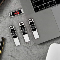 USB Flash Drive logam 64 Gb, Thumbdrive Flash stik memori 128 Gb tahan air 16GB Usb Disk pada kunci 8 GB LED Pendrive 32gb