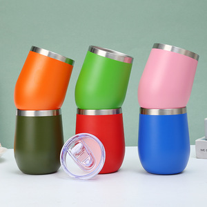 12oz Stainless Steel Vacuum Insulated Wine Tumbler Mug Customizable Color Logo Eco-Friendly Classic Style for Coffee/Beer/Water - Product Image 1