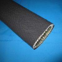 Housse de tuyau hydraulique tressée, fibre de verre, revêtement de Protection contre le feu, oxyde de fer, caoutchouc de silicone rouge