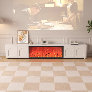 Nuovo 3D decorazione camino elettronico <span class=keywords><strong>simulazione</strong></span> fiamma integrata bianco crema stile High-end <span class=keywords><strong>soggiorno</strong></span> TV Cabinet - Product Image 5