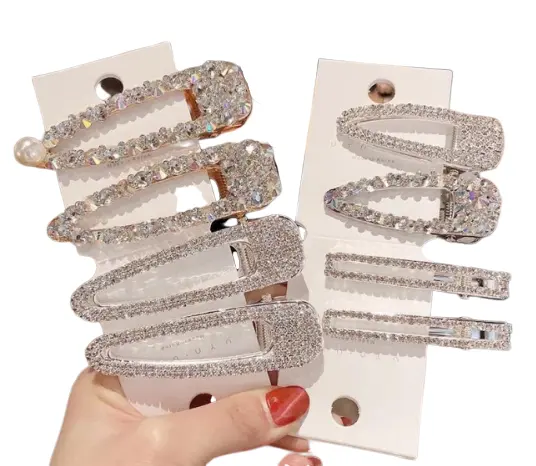 Geometric Hairpins Diamond Crystal Rhinestone Bling Hair Clip Women Girl