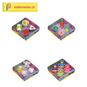 3d Puzzles Bola Fantasia Forma Tor 4pcs Coberto Topper Brinquedos Hb Lápis Com chapéus de Coco Do Cartão Da Bolha Embalagem Tpr Eraser Set Para As Crianças