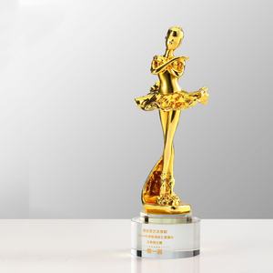 クリスタルガラス賞トロフィープラークスポーツメダルレジンダンス音楽カスタマイズされたロゴで印刷された安いトロフィー賞 - Product Image 3