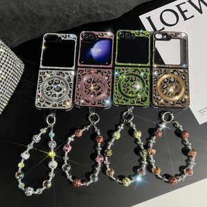 เคสโทรศัพท์ประดับเพชรพิมพ์ลายเสือดาวสุดหรูพร้อมสายคล้องข้อมือคริสตัลสำหรับ <span class=keywords><strong>Samsung</strong></span> <span class=keywords><strong>zfold</strong></span> 6 5 <span class=keywords><strong>4</strong></span>ชิ้น - Product Image 2