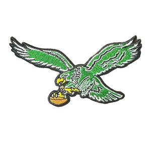 Philadelphia Flying Eagle Iron on Hat Patches Philadelphia White Green Eagle with Rugby Football Trucker Hat Patches - Product Image 5