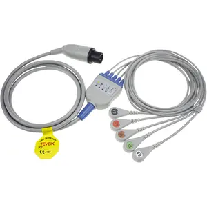 Cable ECG Penlon estándar europeo para Mindray BCI CSI redondo 6 pines 5 cables conductores IEC Snap ECG Cable