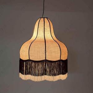 Lámpara de araña de ratán con borlas, ovalada, E27, LED, grande, 700 mm de diámetro, altura ajustable, para sala de estar, comedor, hotel, villa, sala de exposiciones - Product Image 2