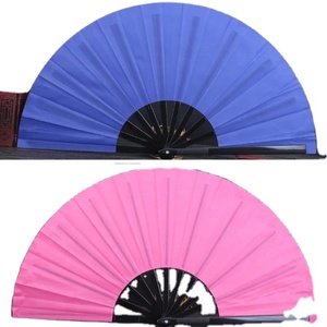 Abanico Plegable Grande y Colorido de Tela y Bambú de 24 Pulgadas para Hombres/Mujeres, Regalo para Baile, Festival, en Stock - Product Image 3