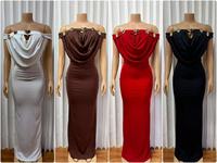 Robe de soirée pour fêtes, taille haute, coupe ajustée, style bohème, chic, pour femme, pour invitation de mariage, épaules dénudées, sexy, longue, élégante