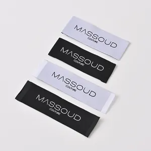 Size High Quality Size Label Polyester Woven Neck Label For Bag Shoei Clothes Custom Logo Woven Labels
