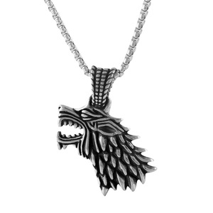 Yunnique – collier tête de loup en acier inoxydable pour hommes, pendentif animal, chaîne, style Hip Hop Punk, accessoire de bijoux tendance - Product Image 4
