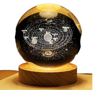 Modern for Design 3D LED <b>Night</b> <b>Light</b> Luminous Crystal Ball Moon USB Powered Eco-friendly Warm White Home Bedroom Decor - Product Image 1