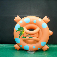 Dragon Orange Gonflable Flottant Piscine Jouet Anneaux de Natation