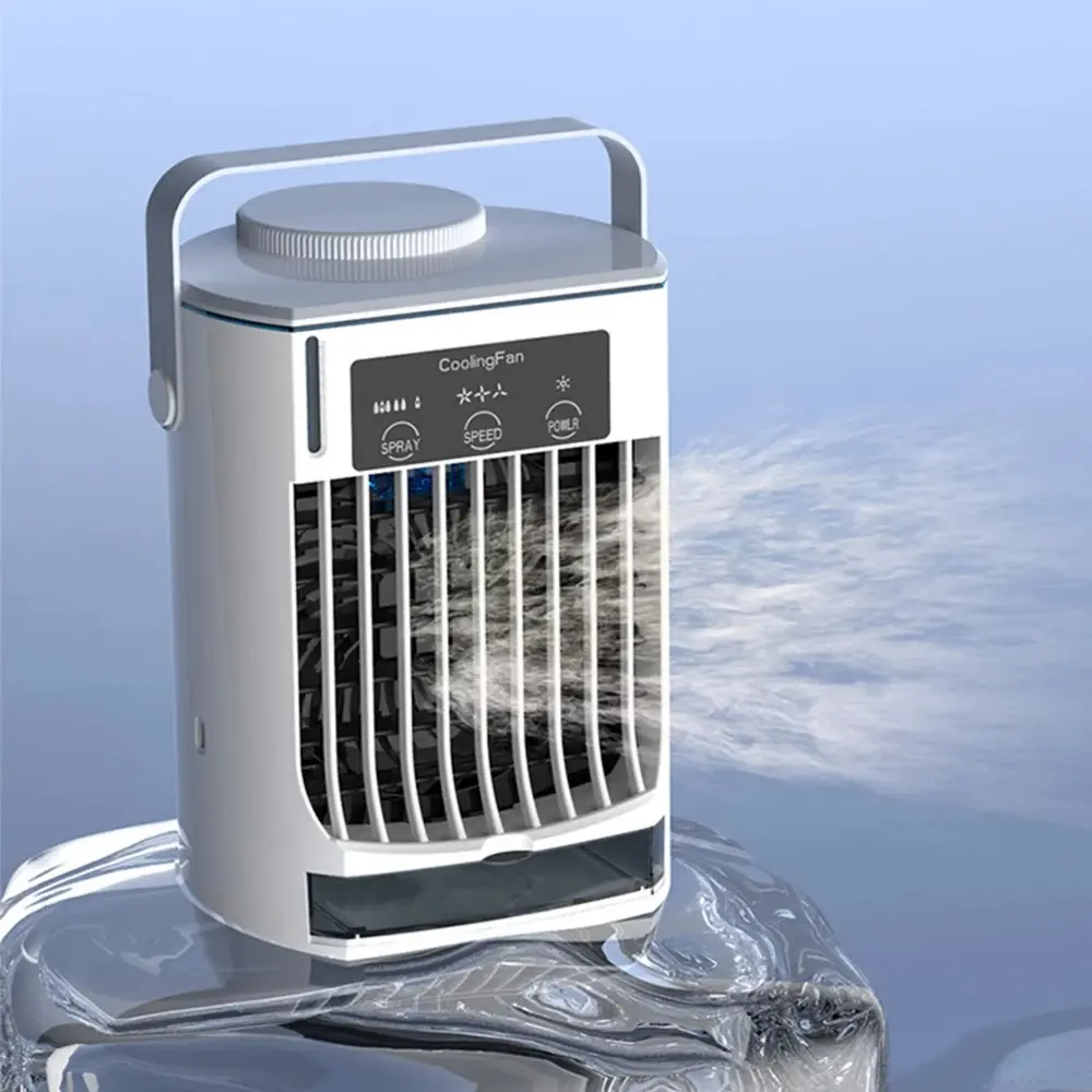 2024 Tafel Waterkoeling Ventilator Luchtkoeler Water Mistventilator Draagbare Ultrasone Luchtbevochtiger Mini Airconditioner