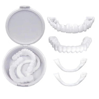 Prothèses dentaires professionnelles à clipser en silicone, couvre-dents en plastique blanchissants, fausses dents supérieures et inférieures pour un sourire éclatant
