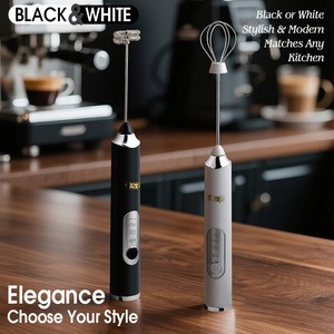 Dsp Electric Milk Frother Rechargeable <b>Battery</b> <b>Operated</b> Mini Handheld Coffee Tea Maker Stainless Steel Cylinder Design - Product Image 2