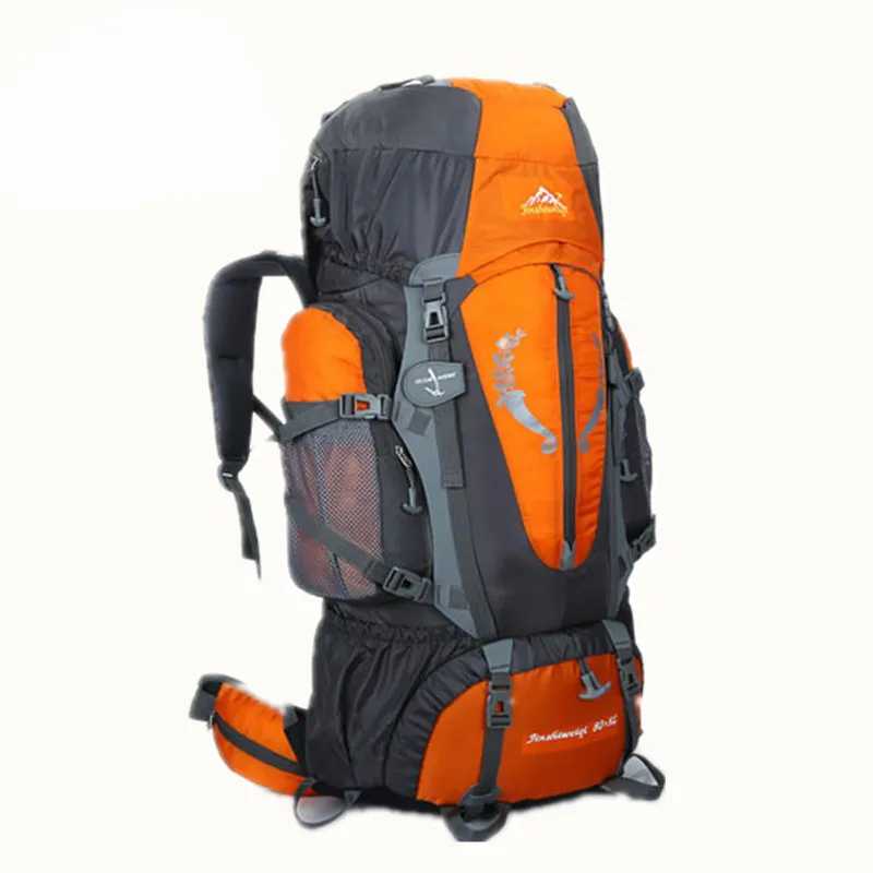 80L impermeável montanha escalada mochila grande viagem camping caminhadas ciclismo esportes ao ar livre bolsa mochila com apoio traseiro