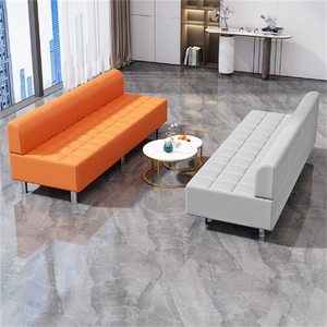 Nuevo Sofá de Espera Moderno de Lujo Ligero en Cuero Negro Resistente para Barbería, Salón de Belleza, Hotel, Apartamento - Product Image 5