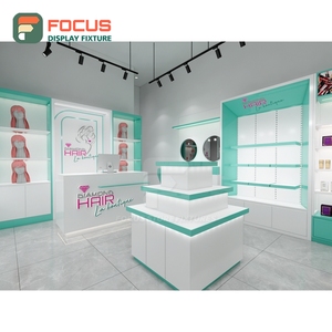 High End Wig Display Cabinet Glass Panel Lighted Drawer Multi Shelf Hairpiece Display Cabinet Unit - Product Image 1