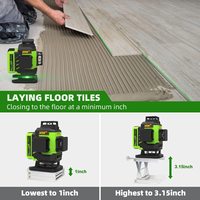 Huepar 4D 16 lignes Laser LS04CG Niveaux laser à lignes croisées avec étui de transport rigide