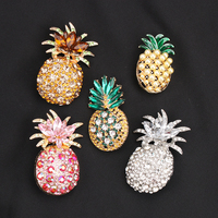 Groothandel Luxe Parel Fruit Ananas Diamant Ingelegde Broches Legering Speld Accessoires Gouden Ananas Emaille Nieuwe Bulk
