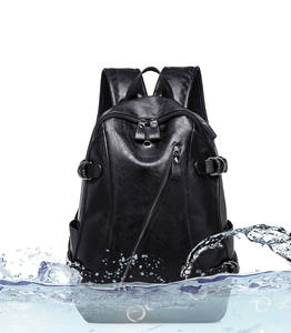 Mochila para hombre, mochila impermeable con carga USB externa, a la moda PU de cuero bolso de viaje, bolso escolar informal para adolescentes - Product Image 6