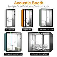 Cabine de réunion privée en forme d'arc pour 4 à 6 personnes, cabine insonorisée mobile, boîte acoustique silencieuse, bureau acoustique, cabine acoustique