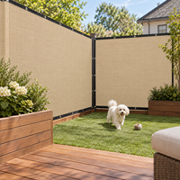 Paravent d'intimité beige en HDPE 170 GSM pour enclos pour animaux, 2 m x 4 m, pour enclos pour chiens, chenils et clôtures extérieures