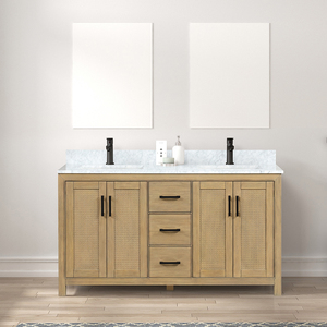 <b>Floor</b> Standing Solid Wood Modern Bathroom Vanity <b>with</b> Ceramic Basin and Mirror Included for Apartment Use - Product Image 1
