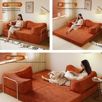 Nouveau canapé-lit modulaire avec mousse compressée - Convertible 2-en-1 pliable (style tatami) pour salon, 2-3 places