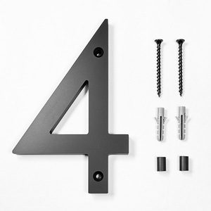 Acrylic Home Decor 6 Inch Black <strong>Modern</strong> <strong>Floating</strong> <strong>House</strong> <strong>Number</strong> With Mounting Hardware Invisible Screw