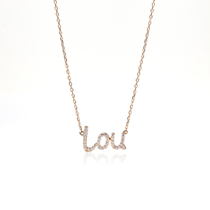MSN-857 Joyería de Diamantes Cultivados en Laboratorio, Chapado en Oro Rosa de 10K, Letra con Diamantes, Estilo Minimalista para Uso Diario de Mujeres - Product Image 1