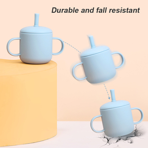 Vaso Antiderrames de Silicona de Grado Alimenticio 360° para Bebés, Libre de BPA, con Pajita y Asa, para Niños Pequeños, para Comer y Beber - Product Image 3