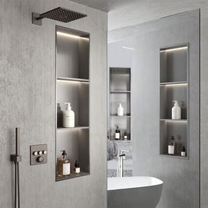 Niche murale de salle de bain en acier inoxydable au design élégant, longue niche de douche encastrée, étagère, prix usine OEM - Product Image 3