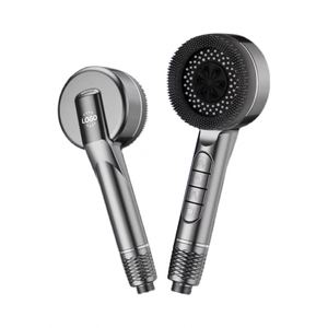 Regalos Promocionales: Cabezal de Ducha de Alta Presión con Botón de Paro, Cepillo de Masaje de Silicona y 4 Modos de Rociado, Accesorios de Baño - Product Image 1