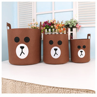 Panier à linge pliable au design moderne avec motifs d'animaux, boîte de rangement pour jouets d'enfants en feutre, organisateur de vêtements en aluminium et en tissu