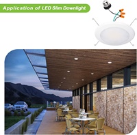 Plafonnier LED encastré moderne en métal de 5/6 pouces 15W, CCT sélectionnable 3000K/4000K/5000K, intensité réglable