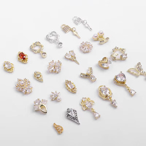 Dijes de uñas de plata cereza mariposa estrella planeta corazón arco corona plata uñas y dijes para uñas Y2K suministros de arte - Product Image 5