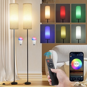 Lampadaire abat-jour en lin simple adapté à la chambre à coucher salon salle d'étude Ins décoration atmosphère - Product Image 1